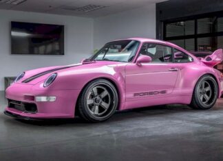 Admire the unique pink Gunther Werks modified Porsche 911 993