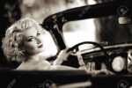 Elegant Lady beside Vintage Car