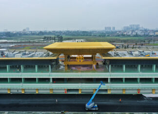 The Hanoi Formula 1 Racetrack Stands named after famous Vietnamese landmarks