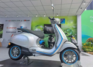 Opening up an agent for the Vespa Elettrica electric scooter in Vietnam, priced up to 280 million dong.