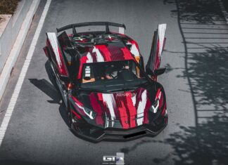 The first Lamborghini Aventador modified by Duke Dynamics in Vietnam gets a fiery new look