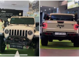 Actress Ngo Thanh Van receives a 4 billion VND Jeep Gladiator pickup truck from her husband.