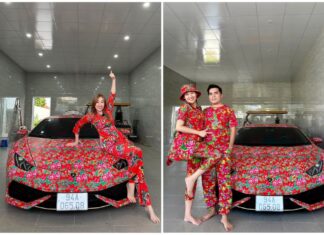 Female tiktok influencer swaps cuckoo print outfit for million dollar Lamborghini Huracan LP610-4