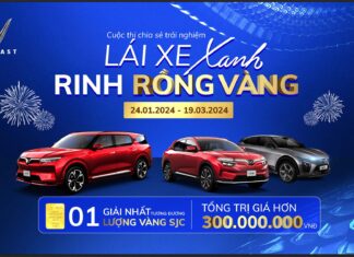 The “Green Driving – Win Gold Dragon” contest by VinFast offers a total prize pool of over 300 million VND.