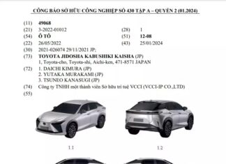 Luxury electric SUV Lexus RZ registered for design protection in Vietnam, a new rival for Mercedes EQC