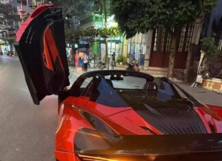 Honda Lead collides with and damages the rear bumper of the rare McLaren 765LT Spider in Vietnam, costing the owner nearly 3 billion VND for repairs