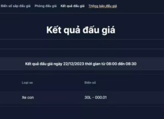 The “super VIP” license plate 30L-000.01 is priced at over 2.8 billion VND