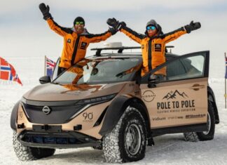 Electric SUV Nissan Ariya becomes the first car model to complete the polar expedition from the Arctic to the Antarctic