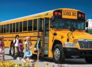 Proposed school bus shuttle must be painted in bold yellow color and equipped with an alarm for child abandonment.