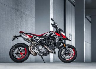Introducing the 2023 Ducati Hypermotard 950 RVE, featuring an updated and captivating design