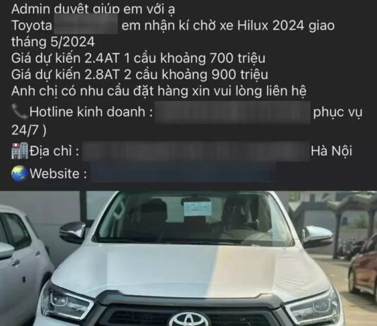 Vietnamese dealer now taking deposits for Toyota Hilux 2024, with 2 versions, starting from 700 million VND.