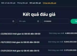 Auctioned license plate 51K-868.68 sold for 2.57 billion VND, a decrease of 4 billion VND compared to the previous auction.