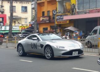 The Aston Martin V8 Vantage 007 Edition Manual Owned by Mr. Dang Le Nguyen Vu Spotted Posing on the Street