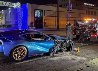 Michael B. Jordan crashes Ferrari 812 Superfast in Hollywood accident
