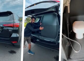 Unusual “portable toilet” in Toyota Fortuner