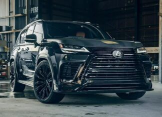 Explore the fiery Lexus LX 600 with the Liberty Walk widebody kit