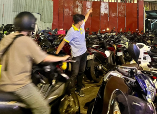 Parking Lot with High Customer Demand, Increased Prices, and Full Reservations for Tet Holidays