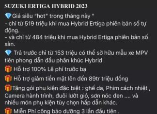 “Suzuki Ertiga Hybrid: Massive Clearance Sale with Dealer Discounts up to 100 Million VND”