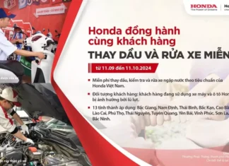 “Honda Vietnam Offers Free Inspection and Oil Change for Vehicles Affected by Floods”