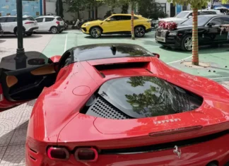 The Ultimate Wedding Escort: A Fleet of Luxury Cars, Including the 20-Billion-Dong Ferrari SF90 Stradale