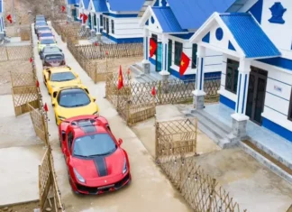 The Millionaire’s Supercar Collection: A Spectacular Display at the Cao Bang Village of Love and Charity