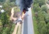 Ablaze Oil Tanker on Noi Bai-Lao Cai Expressway Claims One Life