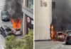 The Unexpectedly Affordable Electric Car Catches Fire, Burning the Porsche Parked Beside It