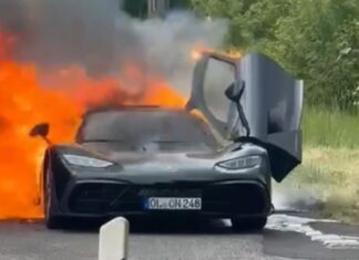 The Ultimate Hypercar Inferno: Mercedes-AMG One Ablaze in Germany, Raising Questions on Hybrid Technology