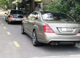 The Gas-Guzzling Duo of the Quang Tri Tycoon: The Bentley Continental Flying Spur in a Unique Color and the Mercedes-Benz S63 AMG with a Prestigious License Plate.
