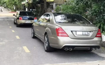 The Gas-Guzzling Duo of the Quang Tri Tycoon: The Bentley Continental Flying Spur in a Unique Color and the Mercedes-Benz S63 AMG with a Prestigious License Plate.
