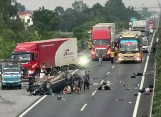 Auto Accident on the Ninh Binh – Cau Gie Expressway: A Harrowing Escape.
