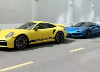 The Ultimate Performance Machines: Porsche 911 Turbo S and Ferrari 296 GTS, Rare Gems on Saigon’s Streets