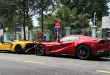Lamborghini Aventador SV Roadster and Ferrari 812 GTS Spotted Cruising the Streets of Saigon