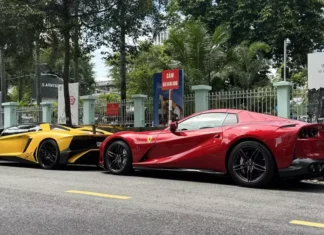 Lamborghini Aventador SV Roadster and Ferrari 812 GTS Spotted Cruising the Streets of Saigon