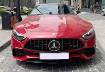 Exclusive Close-Up: Rare Red Mercedes-AMG SL43 Convertible – Vietnam’s Most Affordable Drop-Top Luxury
