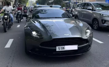 Aston Martin DB11 Sports Car with Premium License Plate in Ho Chi Minh City