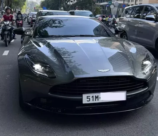 Aston Martin DB11 Sports Car with Premium License Plate in Ho Chi Minh City