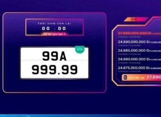 “License Plate 99A-999.99 Sets New Record, Auction Closes at Nearly 28 Billion VND”