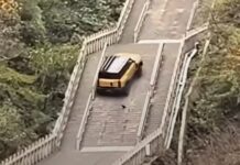 Chinese SUV Nearly Plunges Down Mountain During “Heaven’s Gate” Climb Challenge