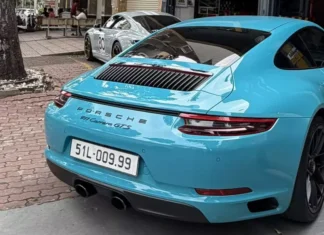 Ultra-Rare Porsche 911 GTS 991.2 in Vietnam Sports License Plate from a Brand-New Toyota Innova