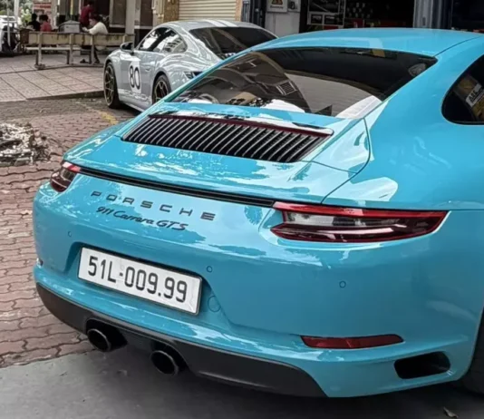Ultra-Rare Porsche 911 GTS 991.2 in Vietnam Sports License Plate from a Brand-New Toyota Innova