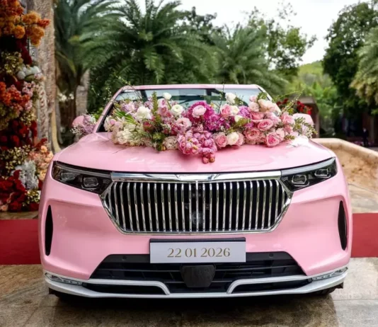 Billionaire Pham Nhat Vuong Drives Open-Top VinFast VF 8 at Son’s Wedding Ceremony
